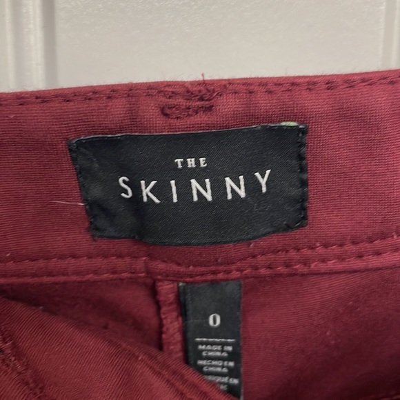 White House black market burgundy pants size 0 skinny - Picture 3 of 6
